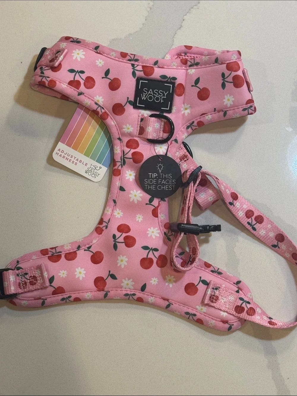 Pink Cherry Dog Harness - Medium